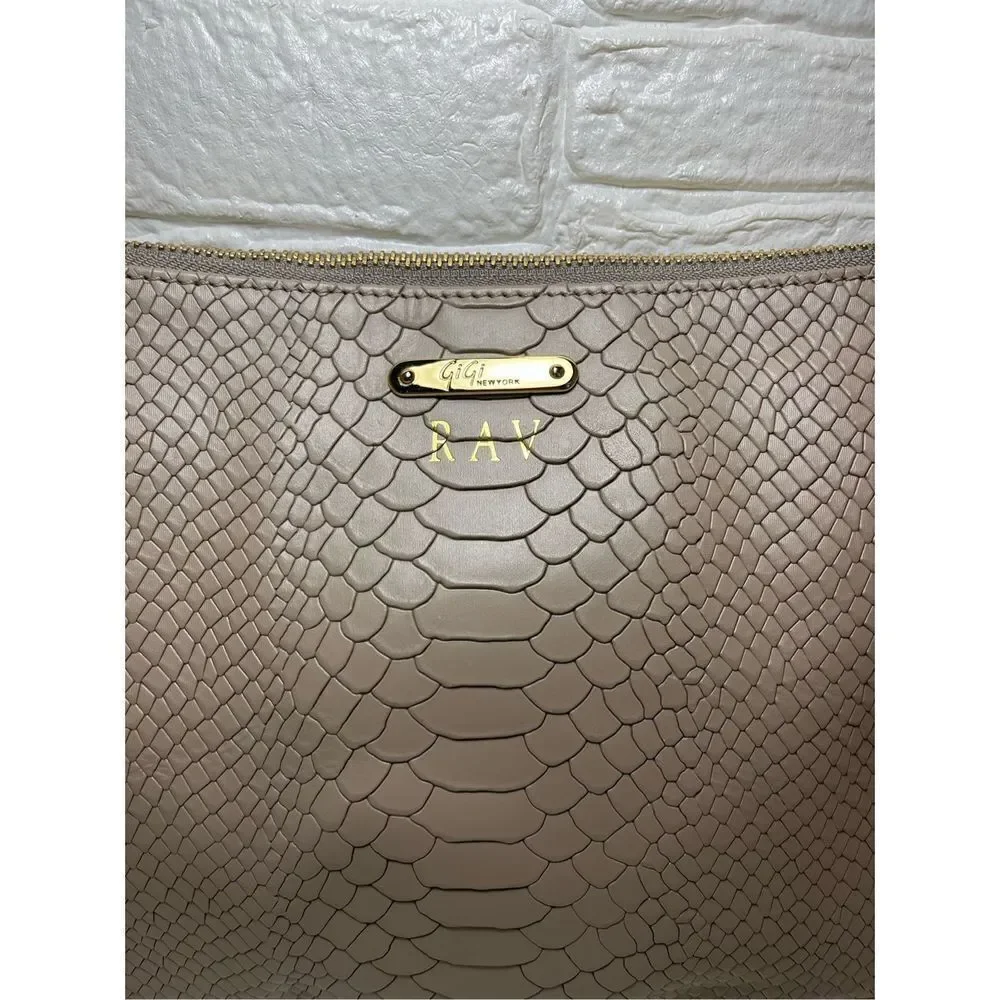 GIGI New York bag Stone Embossed Python Leather